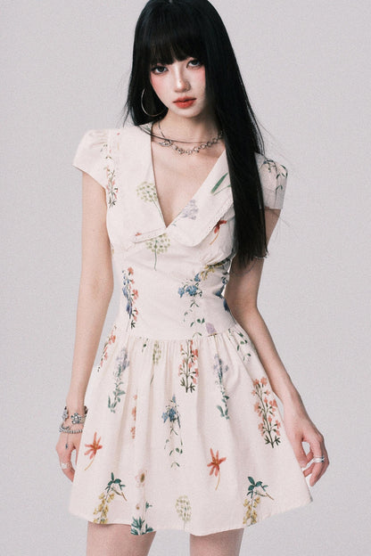 Floral Doll Neck Dress