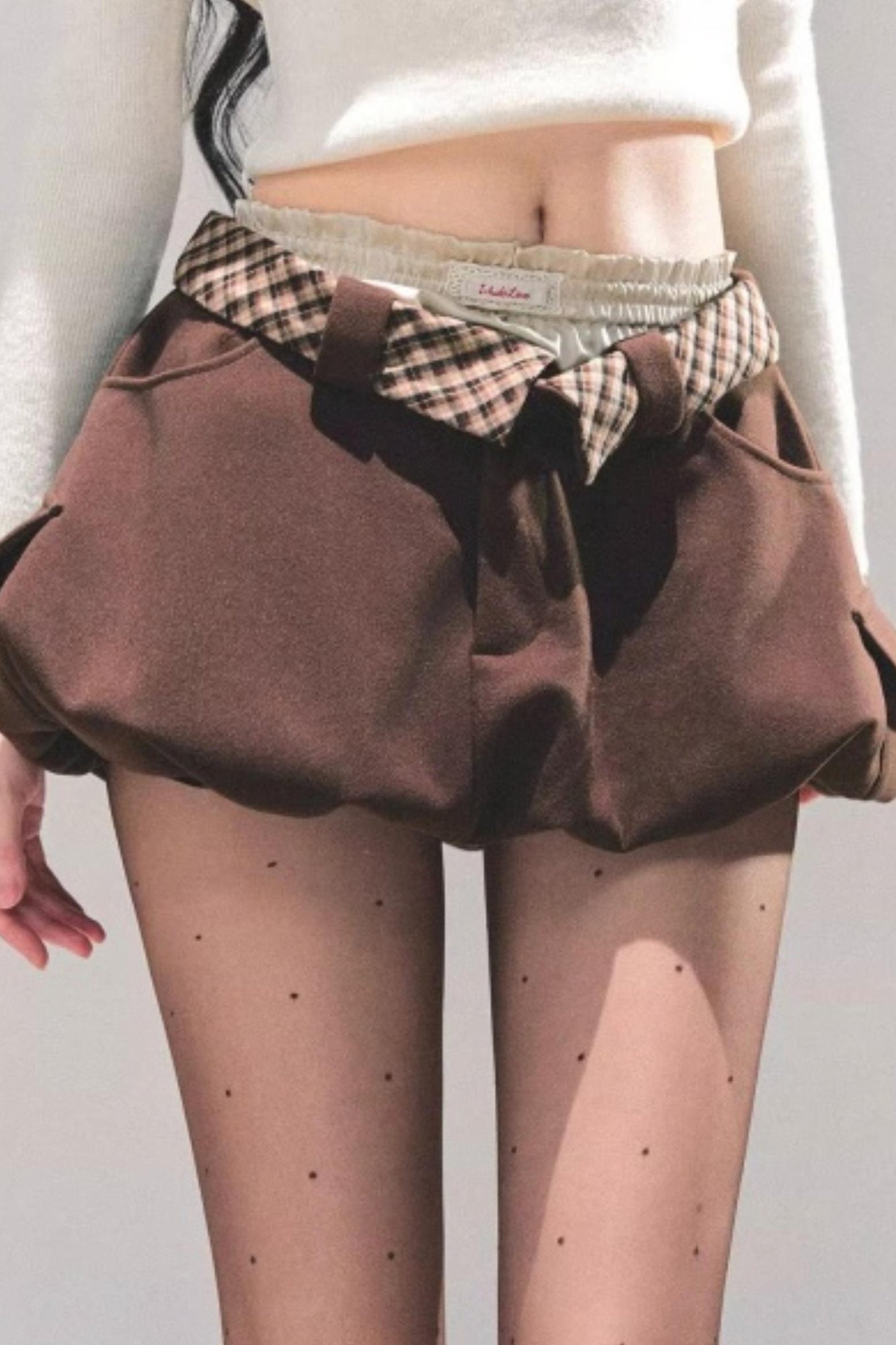 Plaid Floral A-Line Skirt