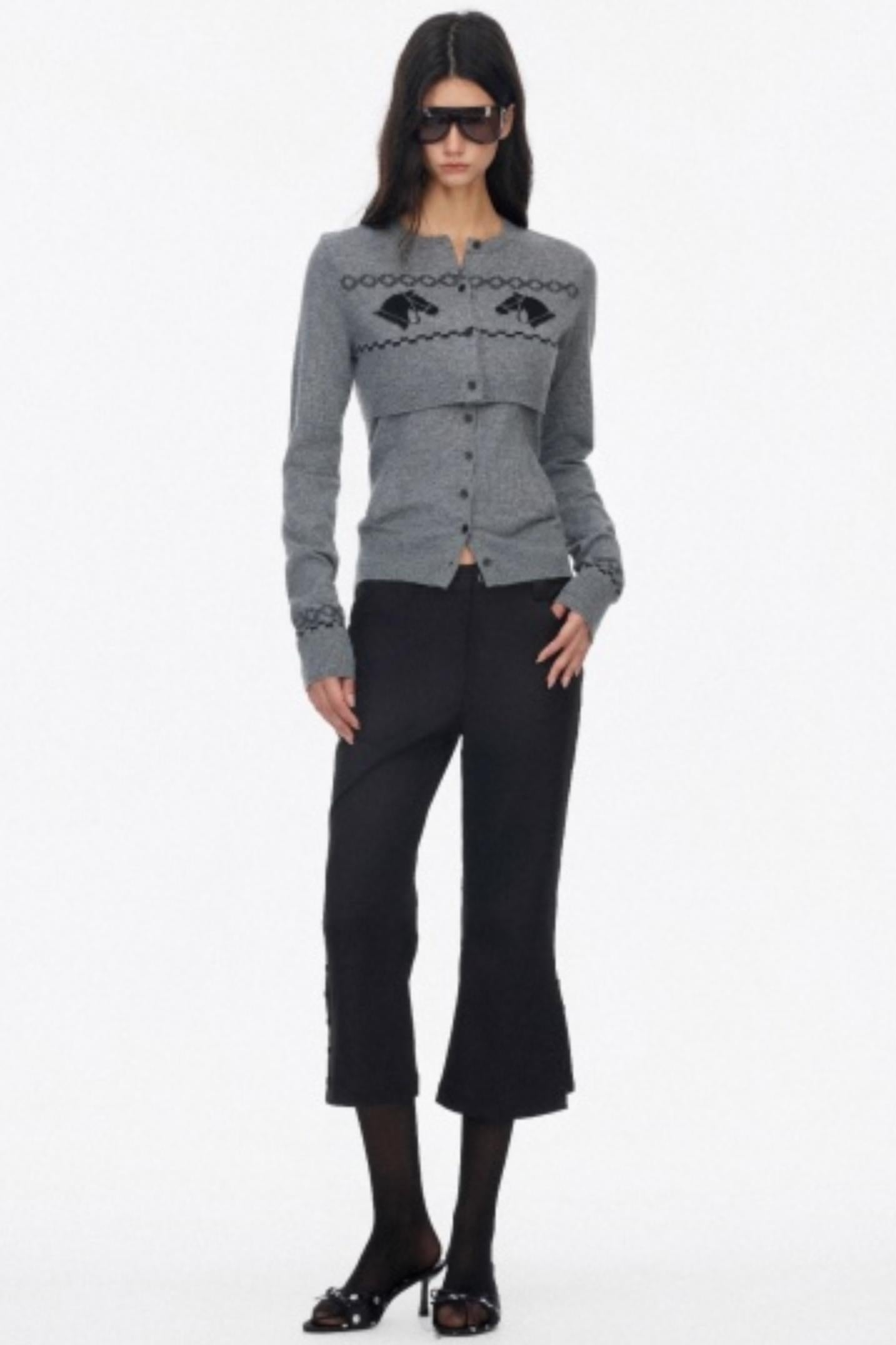 Wool Knit Two Piece Slim Jacket