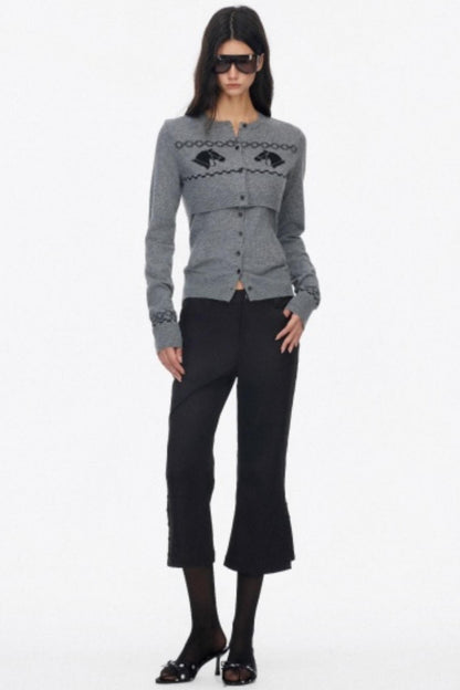 Wool Knit Two Piece Slim Jacket