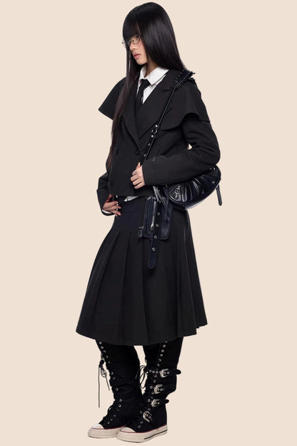 Doppelreihiger Cape-Mantel