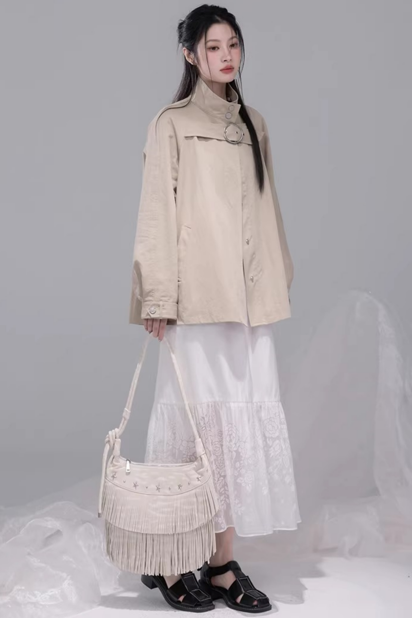 White Mist Gradient Skirt