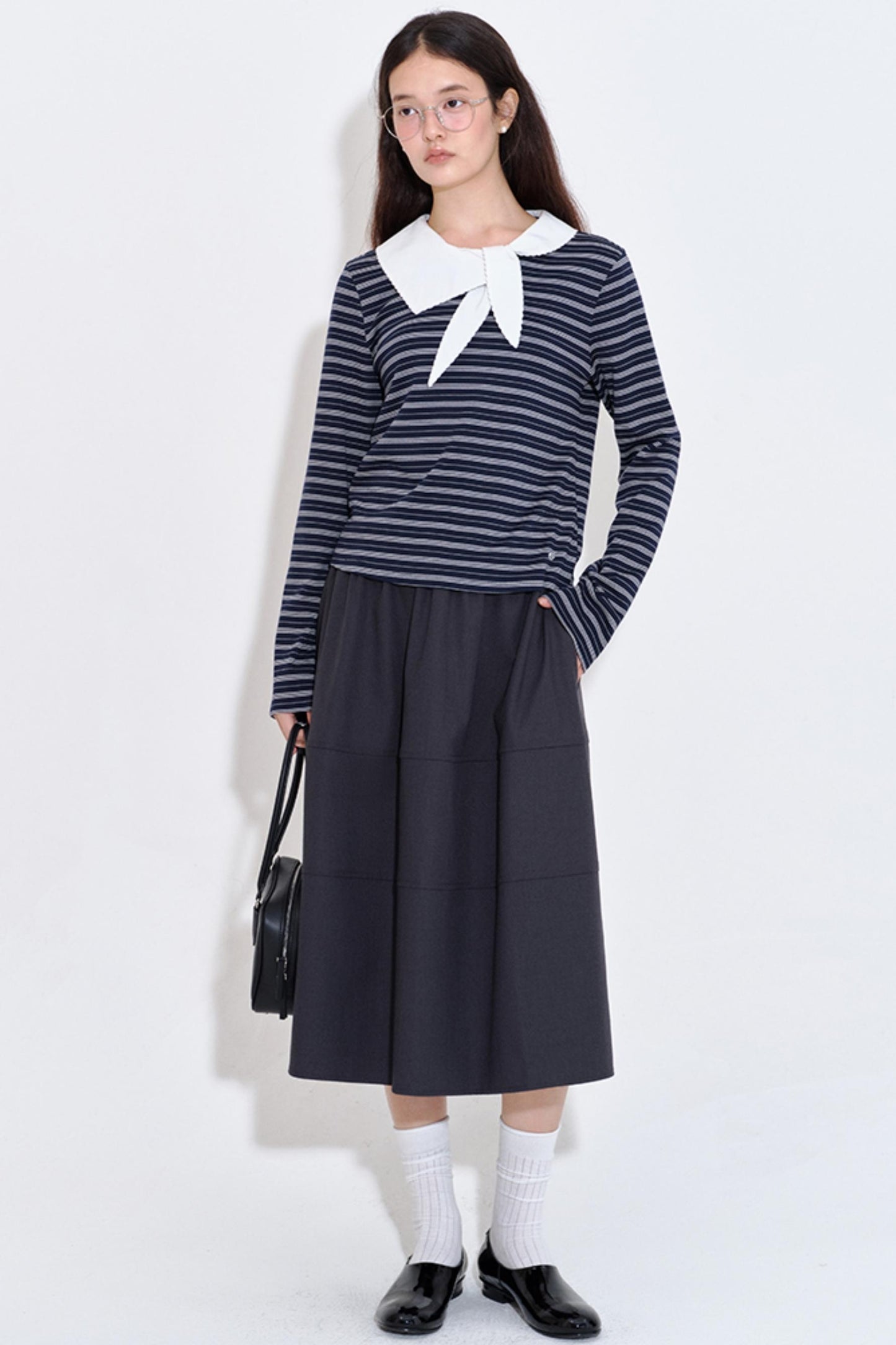 Versatile Airy Silhouette Elastic Waist Skirt