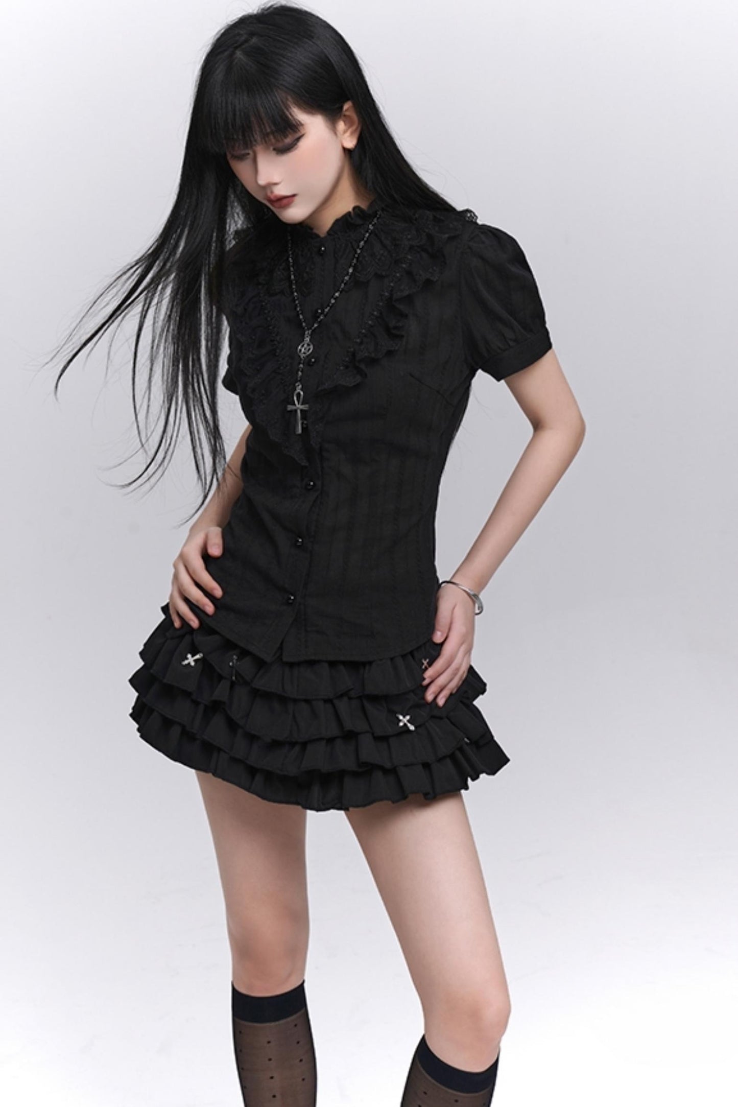Ghost Lace Black Shirt