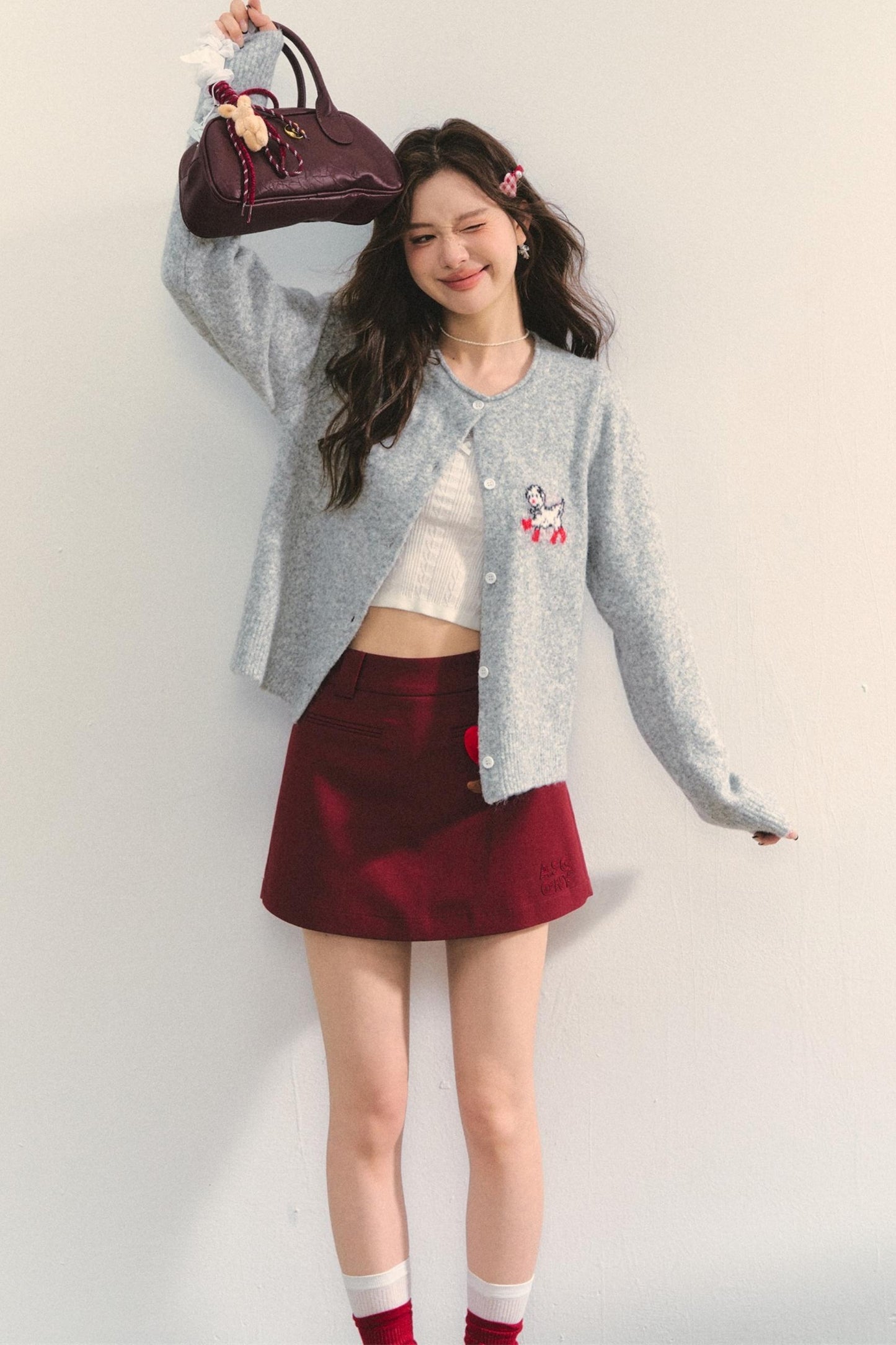 Soft Glutinous Dalmatian Jacquard Cardigan