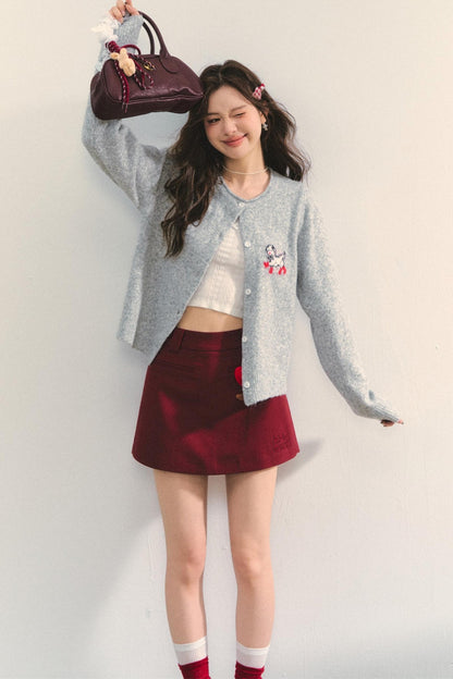 Soft Glutinous Dalmatian Jacquard Cardigan