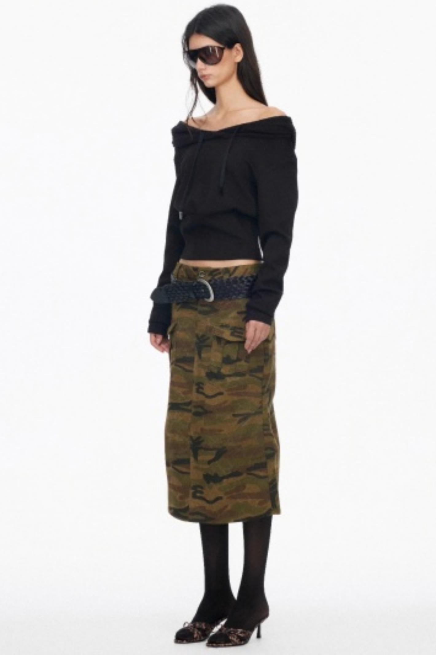 Vintage Camouflage Slimming Mermaid Skirt