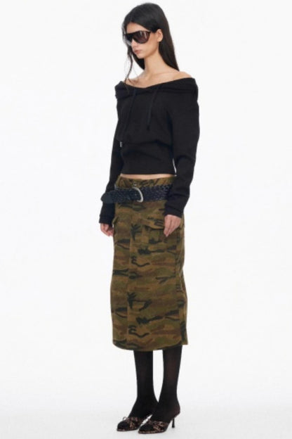 Vintage Camouflage Slimming Mermaid Skirt