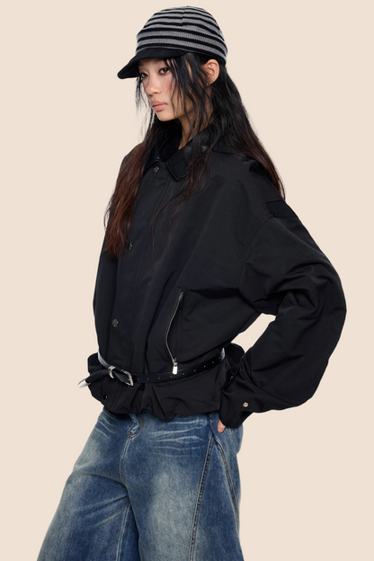 Leather Patchwork Embroidered Jacket