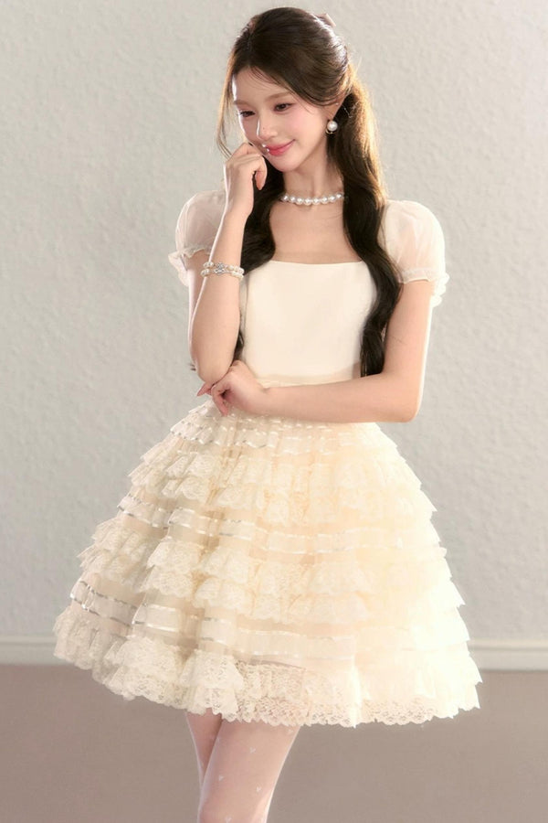Royal Satin Tutu Short Dress