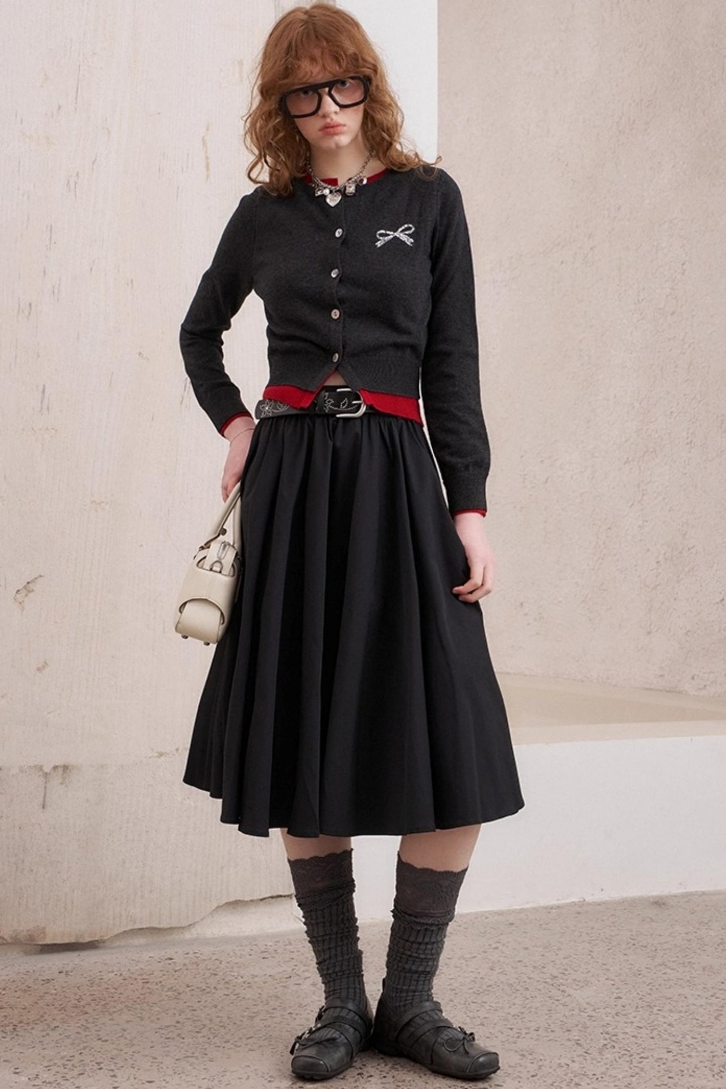 Three-Dimensional Pleated Skirt