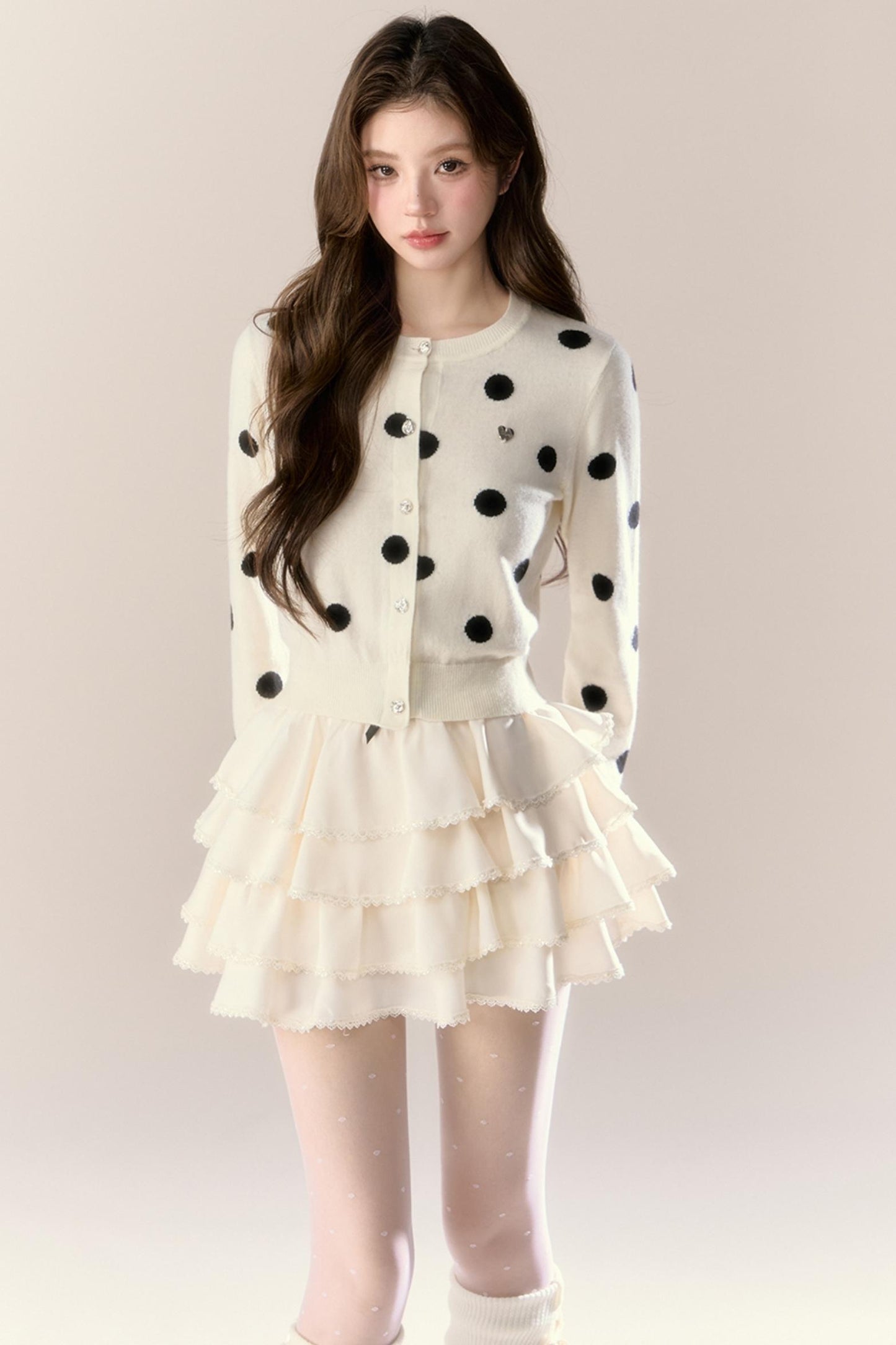 Velvet Polka Dot Cardigan