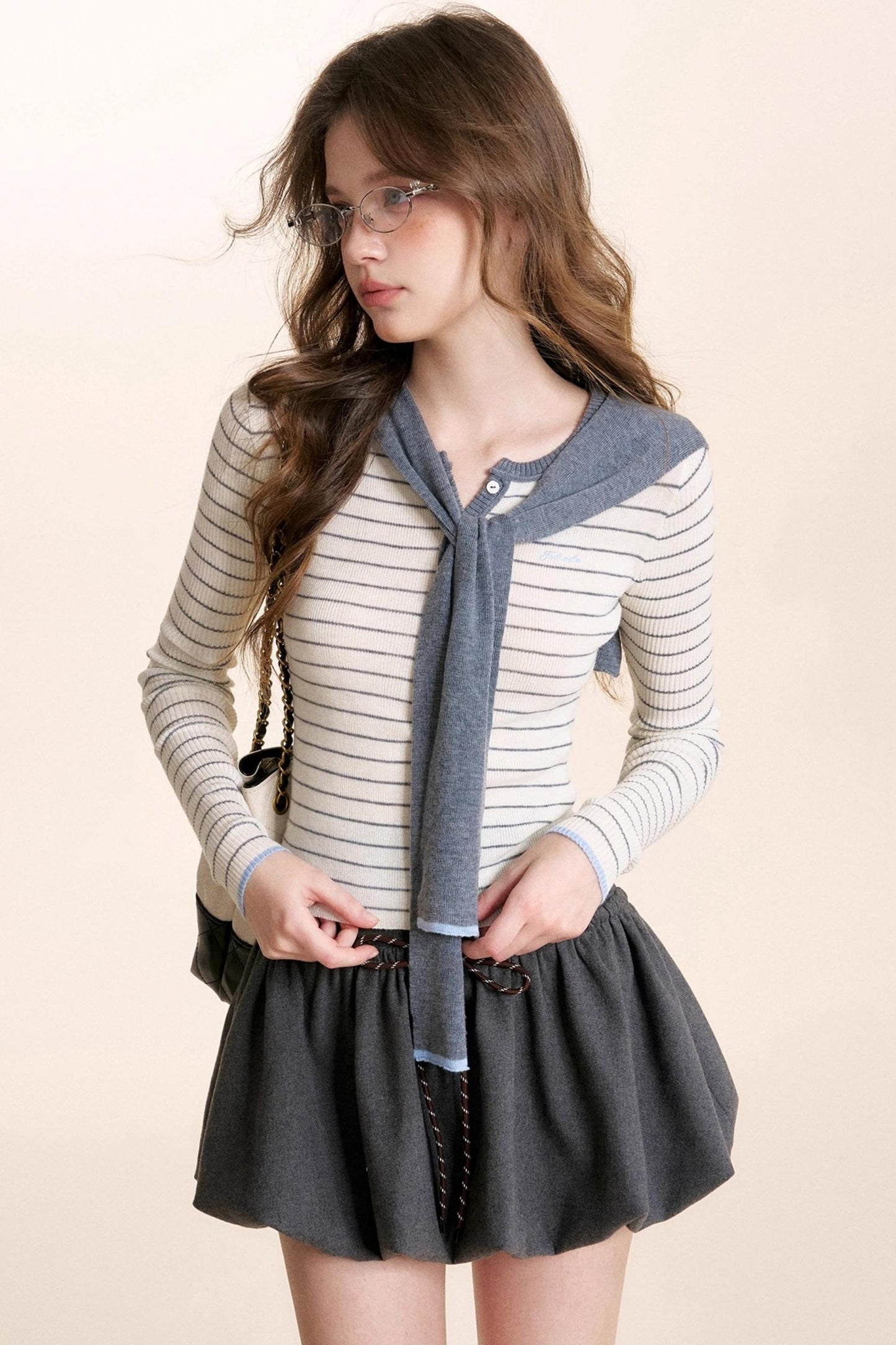 Navycore Wool Blend Knit Top