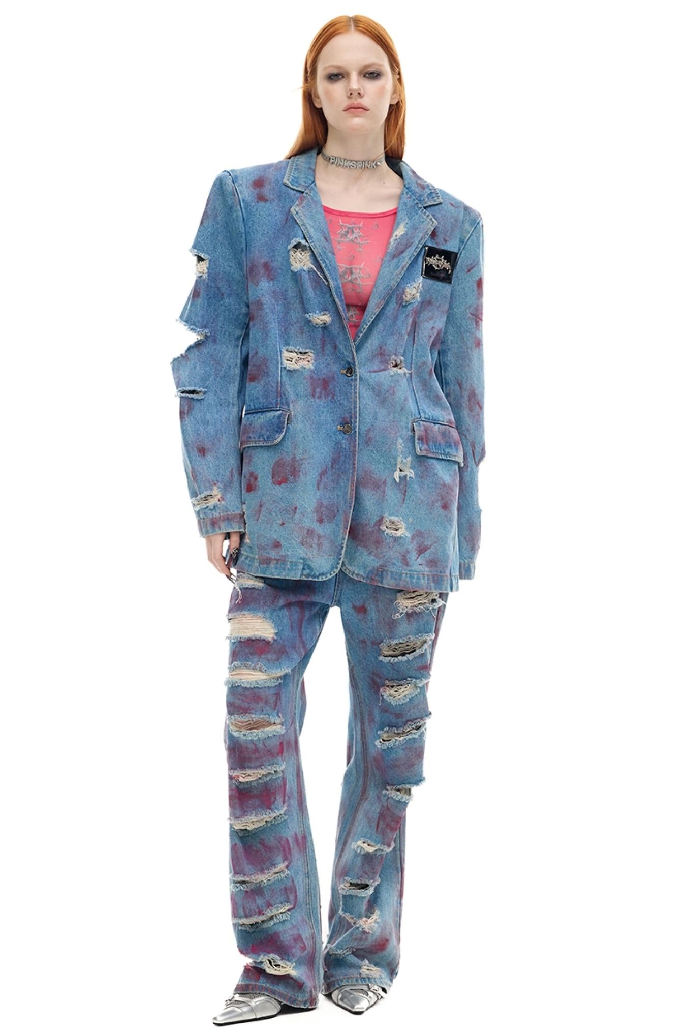 Earth Powder Coated Jeans Pants