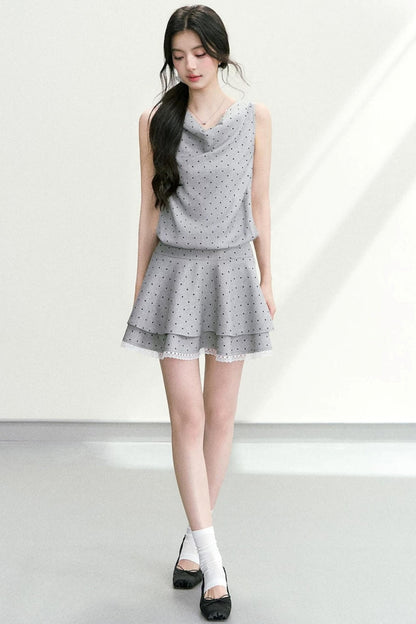 Elegant Polka Dot Tiered Dress
