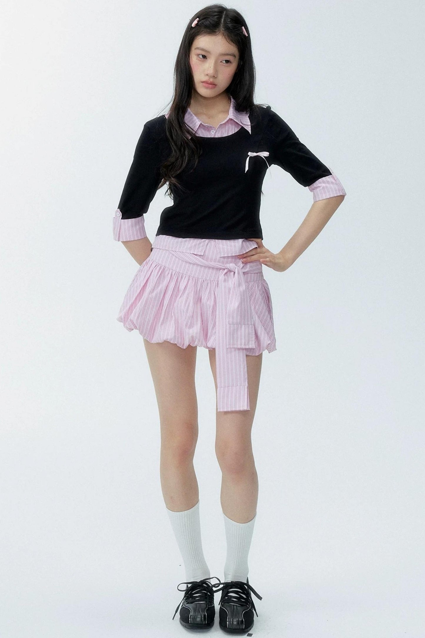 Color-Block Polo Shirt Set-Up