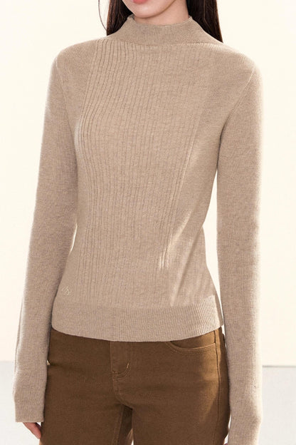 Ribbed Waist-Cinching Knit Sweater