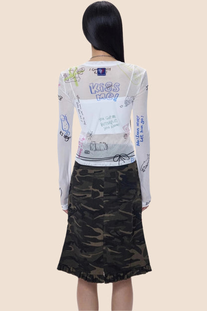 American Babes Mesh Long Sleeve Top