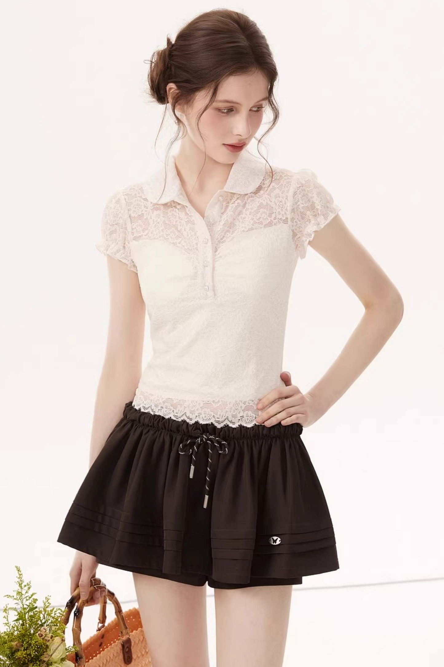 Lace Embroidery Doll Collar Top
