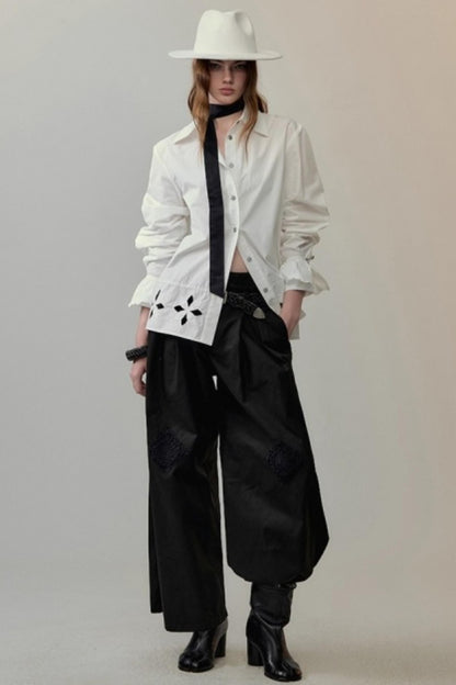 Lace Floral Embroidery Shirt Set-Up