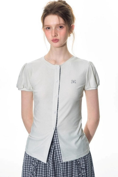 Original Slim Short Sleeve  Plaid Panelled Skirt Set-Up