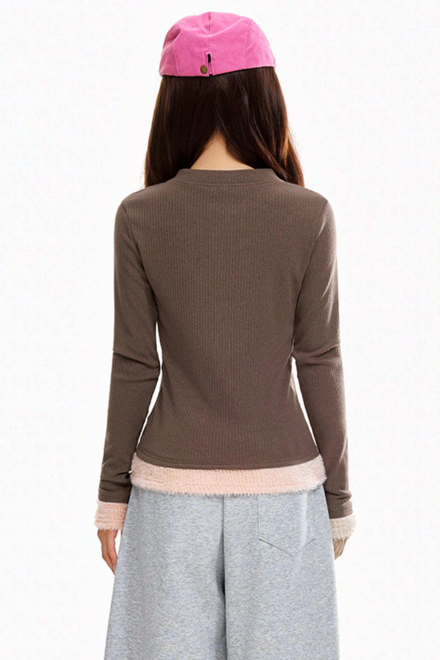 Fake Two-Piece Color-Blocking Top