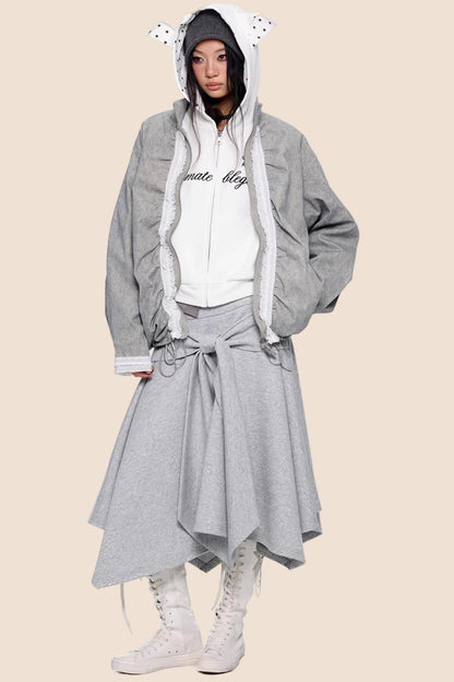 Jacke mit Kordelzug und Reißverschluss