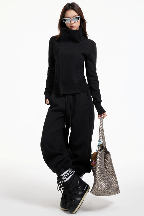 High Collar Slim Jacket Set-Up