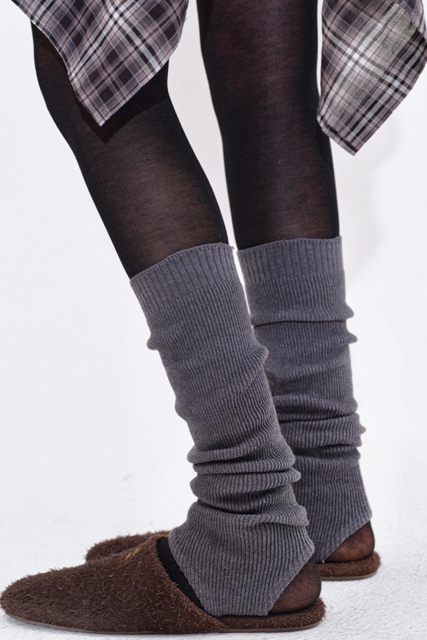 Layered Knit Leg Warmers Socks