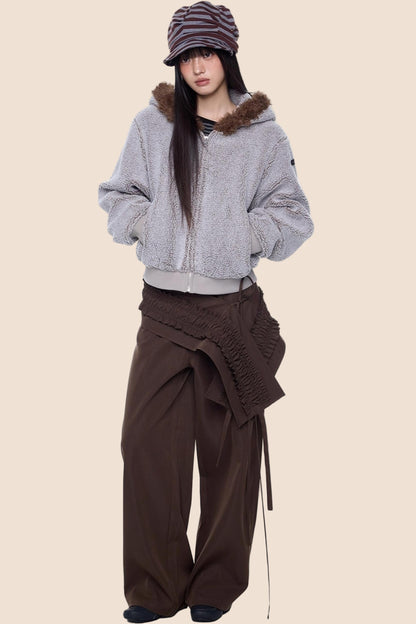 Vintage Polar Fleece Hooded Jacket