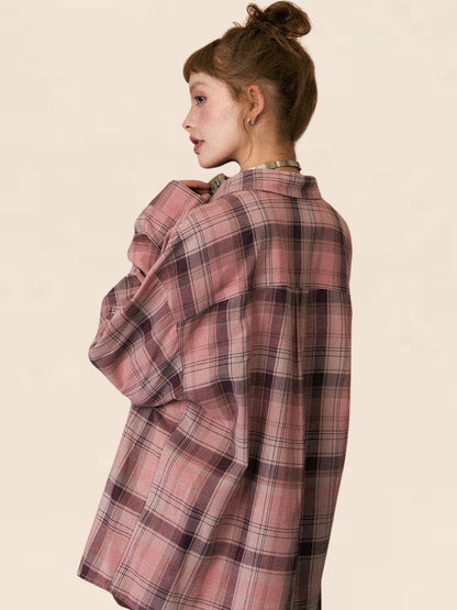 Vintage Plaid Sun Protection Shirt