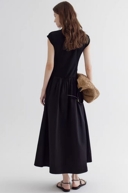 French Drapey Patchwork Dress