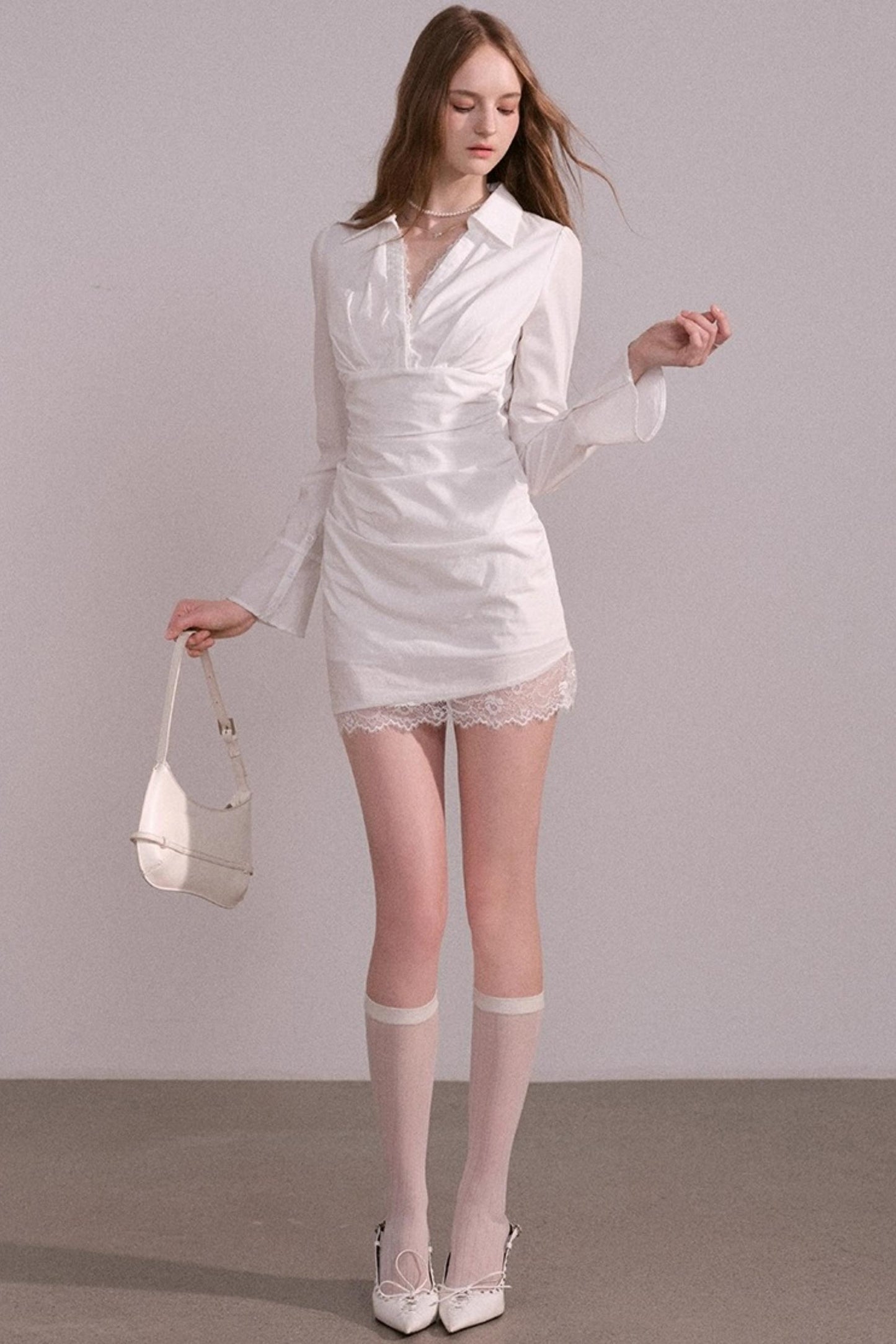 High End Waist Long Sleeve Dress