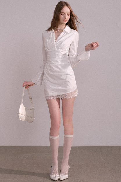 High End Waist Long Sleeve Dress