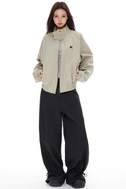 Polka Dot Stand-Up Jacket