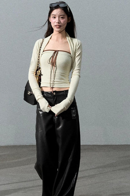 Fall Bandeau With Cardigan Set