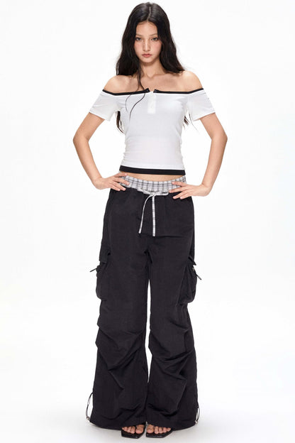 Color-Block Wide-Leg Pants