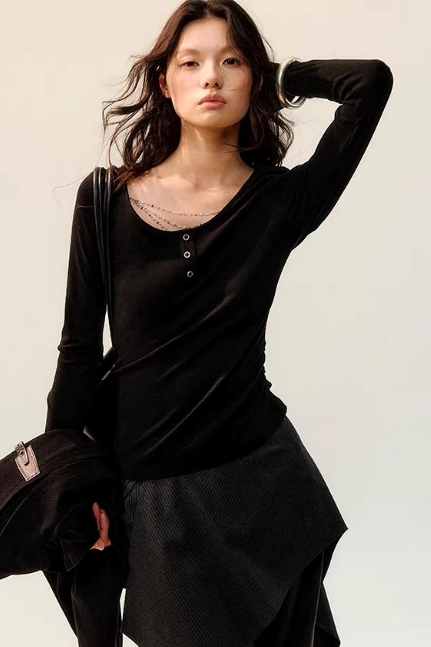 Silberketten-Slim-Fit-T-Shirt