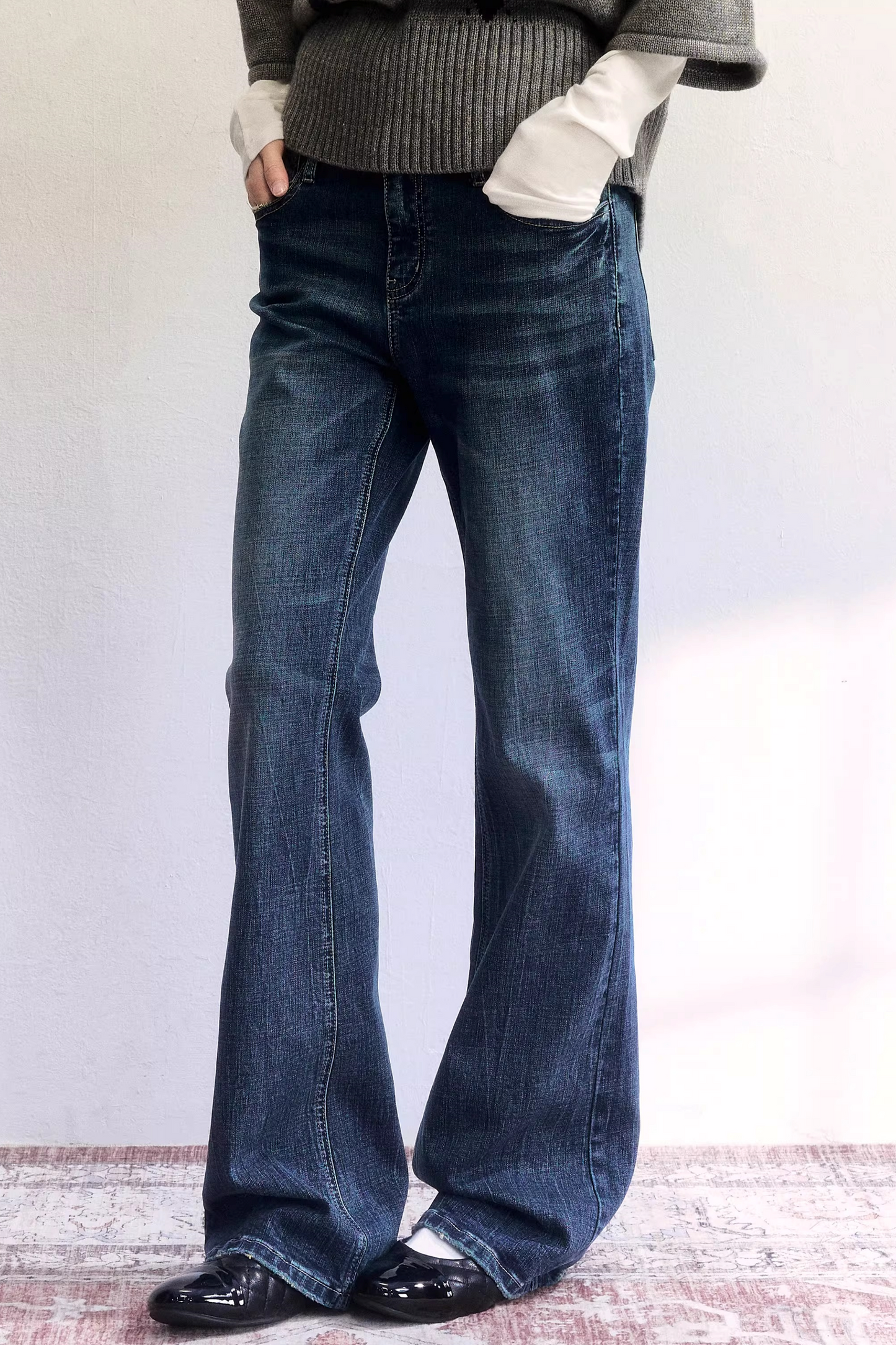 Thin Washed Denim Pants