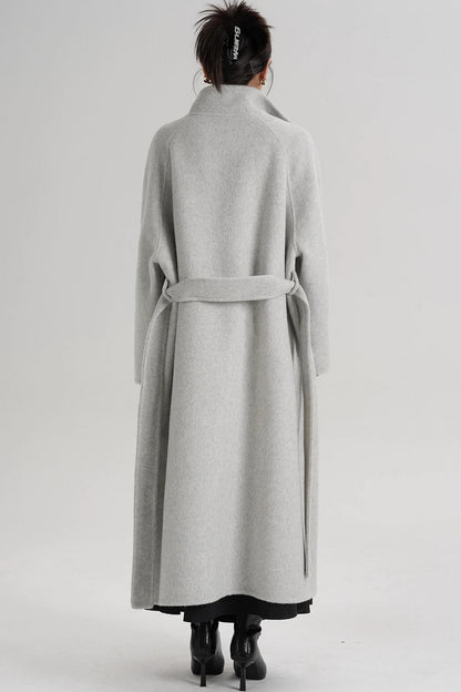 Curved Wool Coat