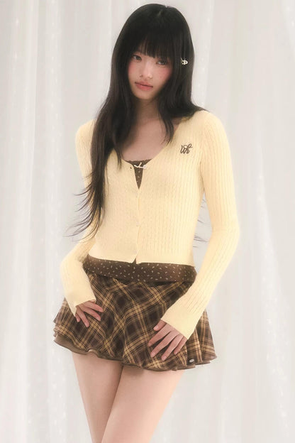 Korean Jacquard Knitted Cardigan Top