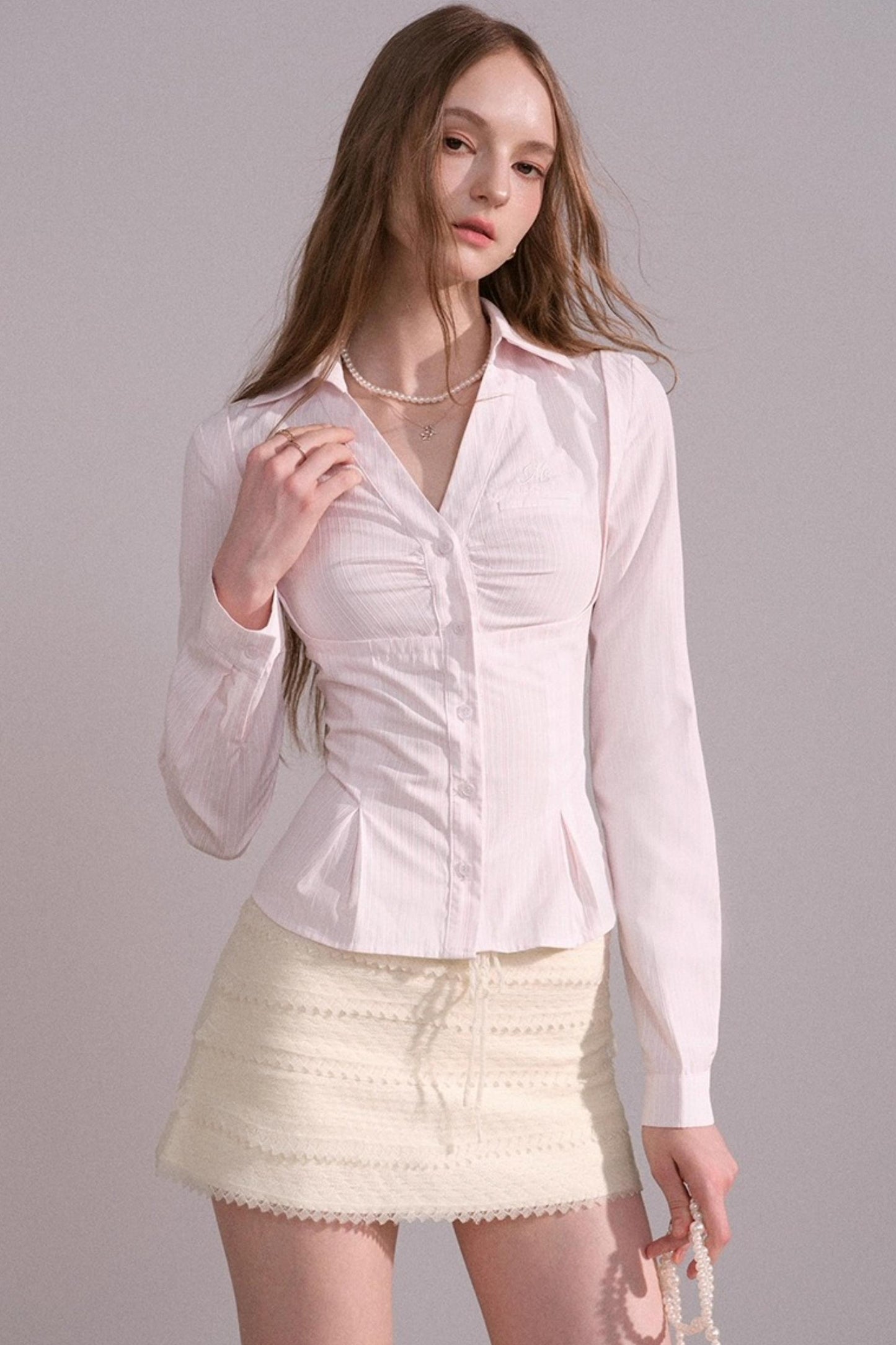 Slim Waist Back Strap Shirt