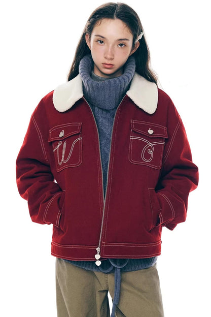 Red Wool Winter Jacket