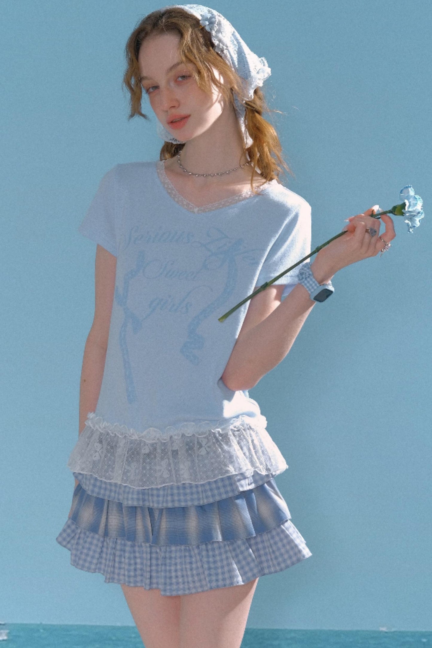 Blue Lace Tee