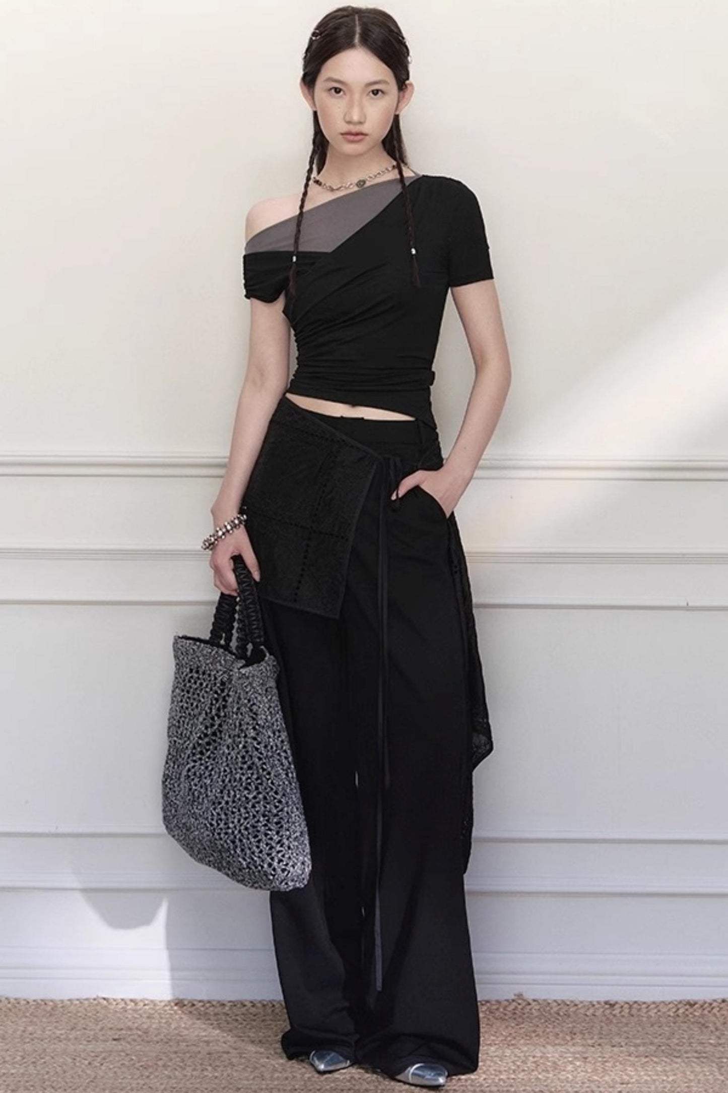 Chic Slant Shoulder Tee