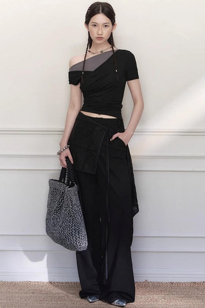 Chic Slant Shoulder Tee