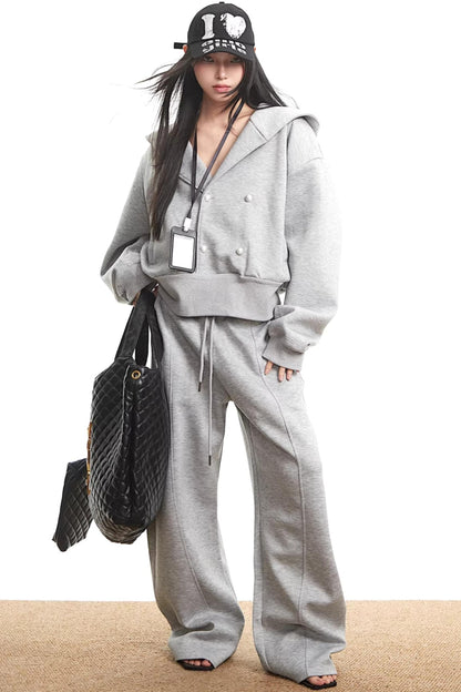 American Gray Hooded Sweatshirt Set-Up