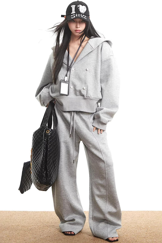 American Gray Hooded Sweatshirt Set-Up