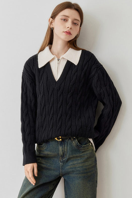 Winter Classic Cable Knit Top