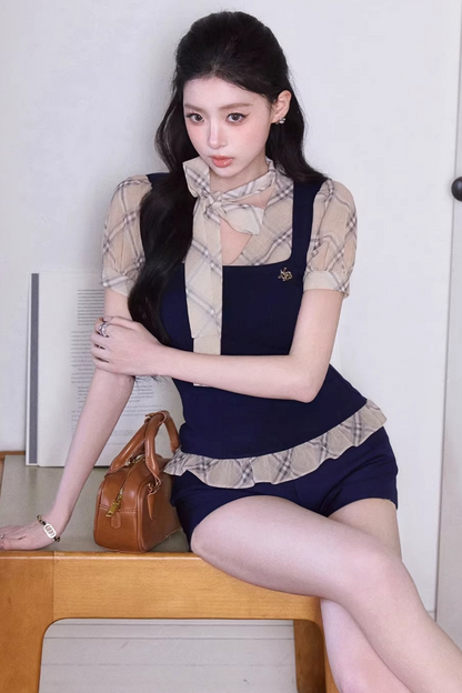 Color-Blocking Ruffled Blouse